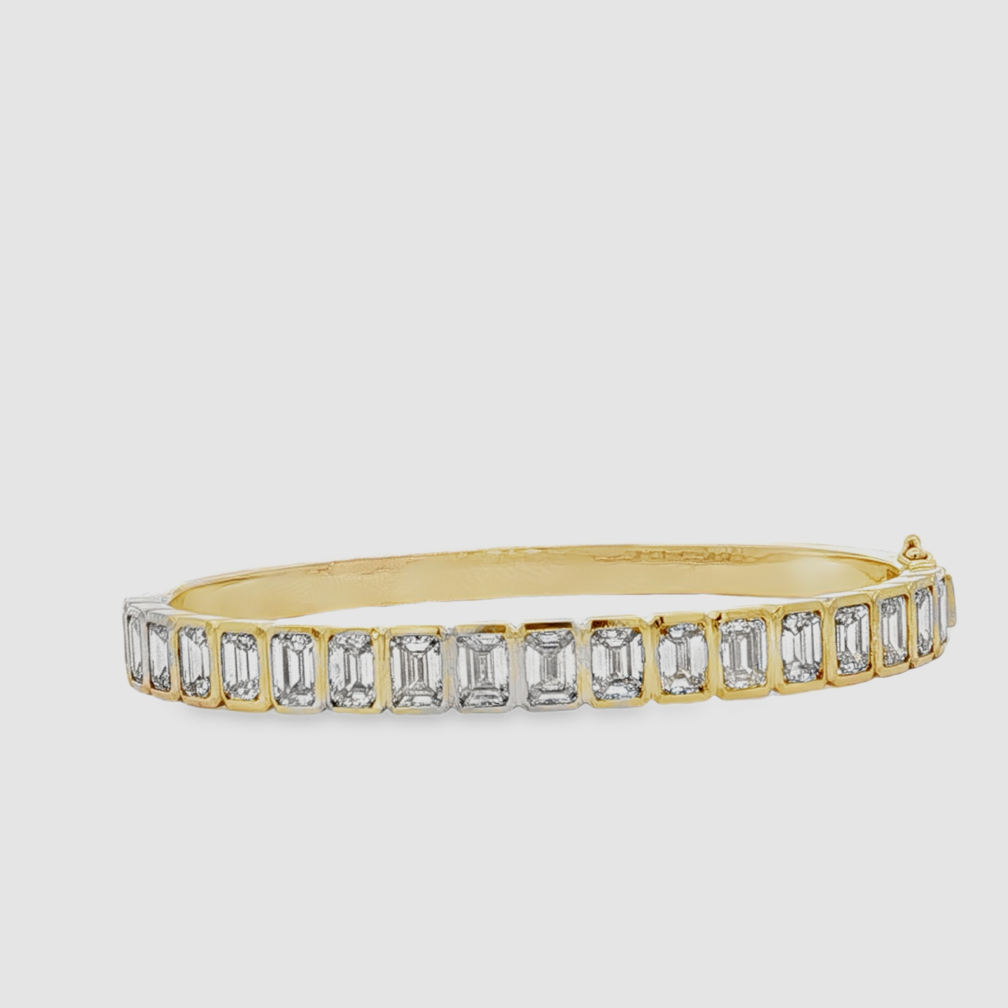 14KYG Emerald Cut Diamond Yellow Gold Tennis Bracelet