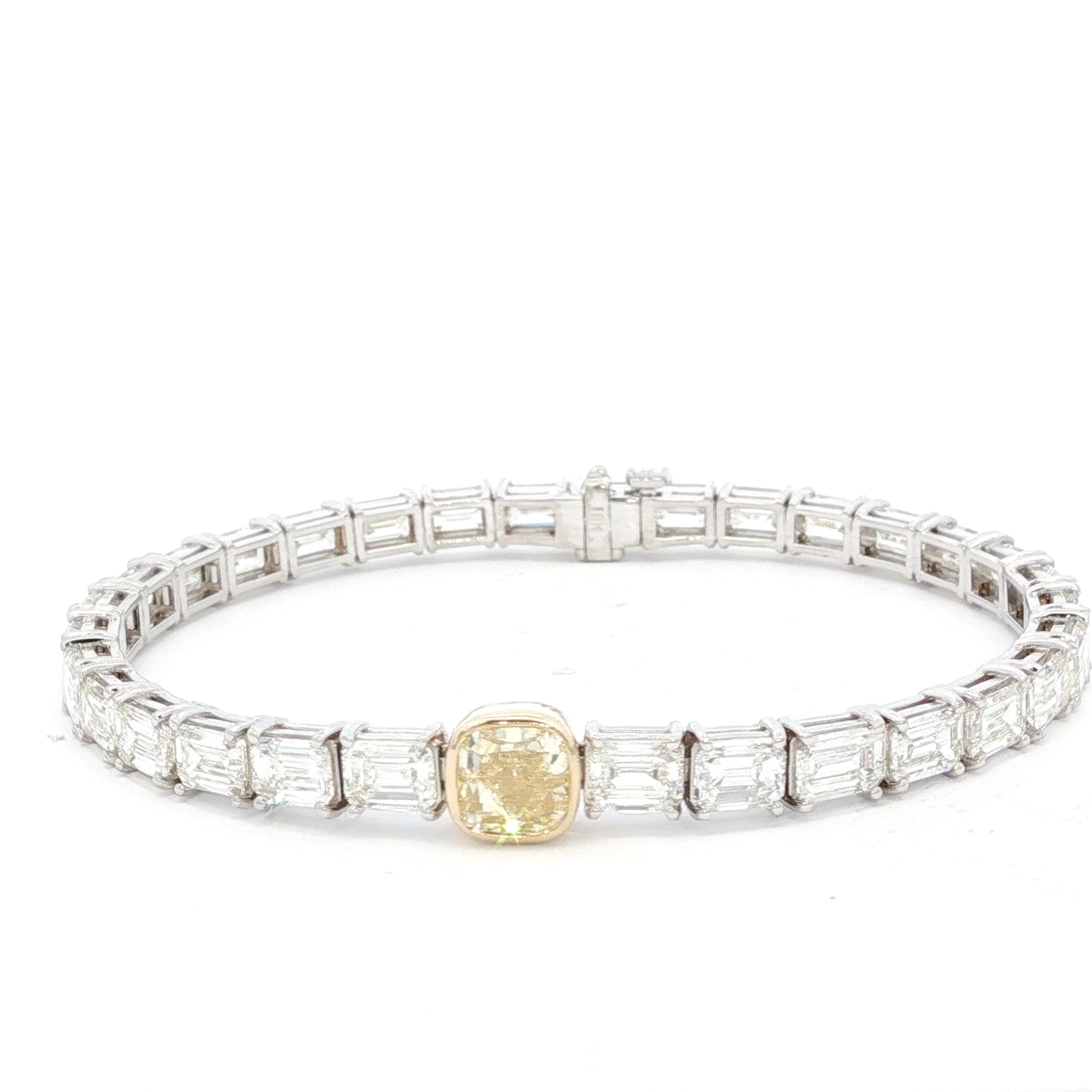 14-white-gold-tennis-bracelet-with-1-71-fancy-intense-yellow-cushion-cut-diamond
