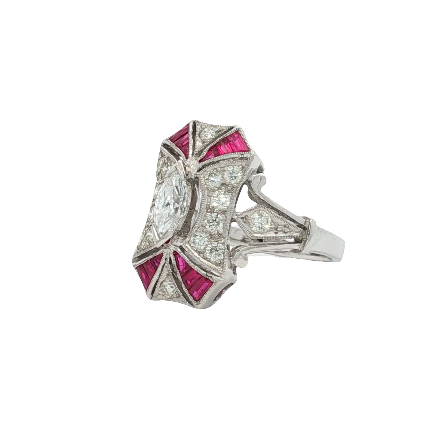 18kt-white-gold-ring-with-marquise-diamond-and-step-cut-ruby-accents