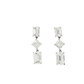 18K White Gold Dangle Earrings with ALL GIA Emerald Cut Diamonds