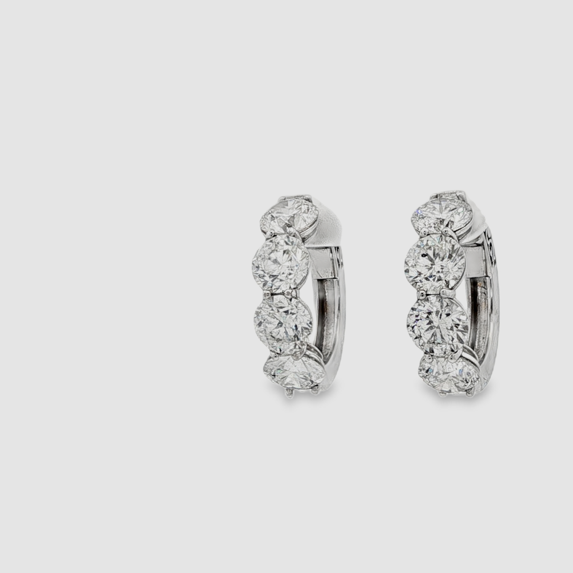 18K White Gold Drop Earrings with 8.22 Round Brilliant Cut Diamonds