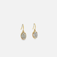 18K Yellow Gold Drop Earrings with a matching pair of K si1 Oval Brilliant Cut Diamonds