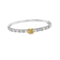 14K White Gold Bangle Featuring a 1.53 Fancy Intense Yellow GIA Yellow Radiant-Cut Diamond