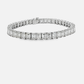 White Gold Emerald Cut Diamond Tennis Bracelet