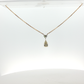 Yellow Gold Necklace with Heart shape and  Pear Cut Diamond Pendant