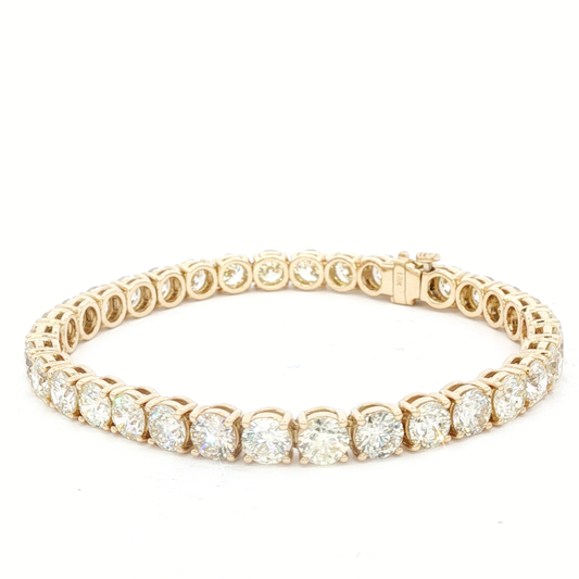 18K Yellow Gold Tennis Bracelet with 17.73 ct of  Brilliant-Cut Diamonds