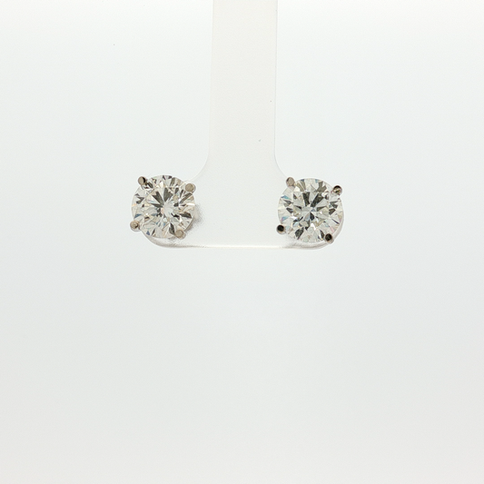 matching 1.6 each K VS Brilliants set in Classic White Gold Stud Earrings