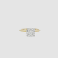 14kt two tone Classic Gold Solitaire Ring with Round Brilliant Diamond