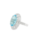 18kt White Gold Cocktail Ring with Oval Aquamarine