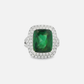 14kt White Gold Cocktail Ring with Cushion-Cut Green Tourmaline