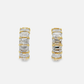 14kt Yellow Gold Hoop Earrings with 4ct of Emerald-Cut Diamonds