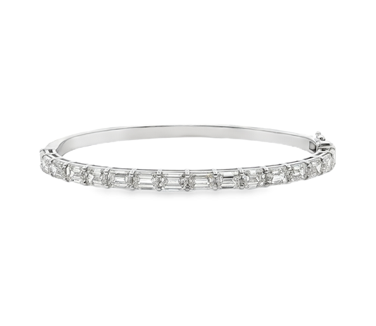 14kt White Gold Tennis Bracelet with 8CT of Emerald Cut Diamonds