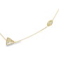 14kt Gold Necklace with a Trillion and Marquise Cut Diamond