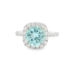 18kt White Gold Cocktail Ring with diamond & Aquamarine