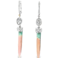 14kt White Gold Dangle Earrings with Diamond and Watermelon Tourmaline