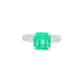 Platinum Emerald & diamond Ring