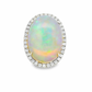 14kt white Gold Cocktail Ring with Cabochon Ethiopian Opal