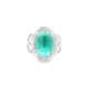 14 kt White Gold Cocktail Ring with Green Tourmaline Cabochon