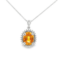 14kt White Gold Necklace with Oval Citrine