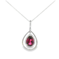 14kt White Gold Necklace with Pear-Shaped Tourmaline and diamond pendant