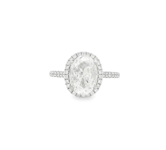 Oval Diamond Engagement Ring in 14kt White Gold