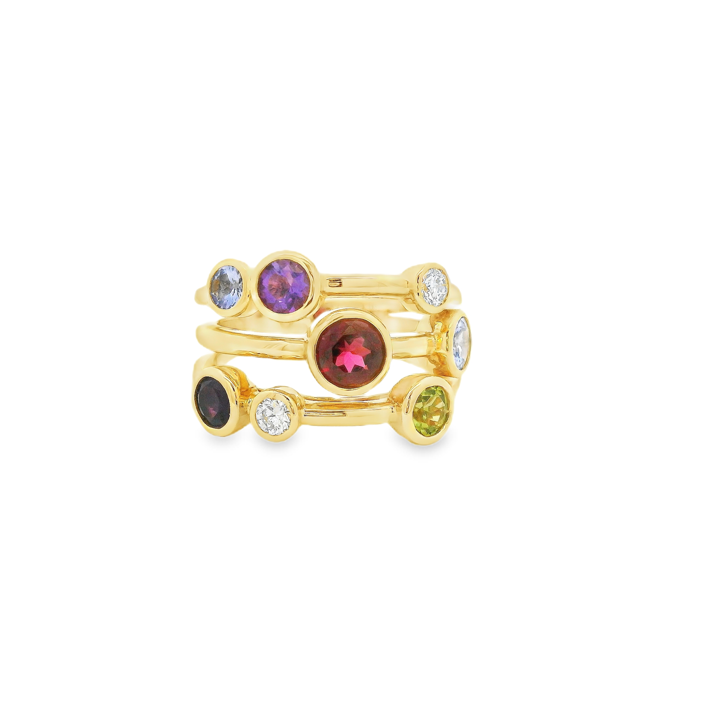 18kt yellow Gold Multistone Cocktail Ring