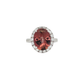 14kt white gold pink tourmaline & diamond halo ring
