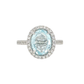 Oval Aquamarine Cocktail Ring in 18kt White Gold