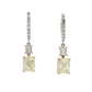 14kt two tone Gold Dangle Earrings with Radiant cut Fancy yellow