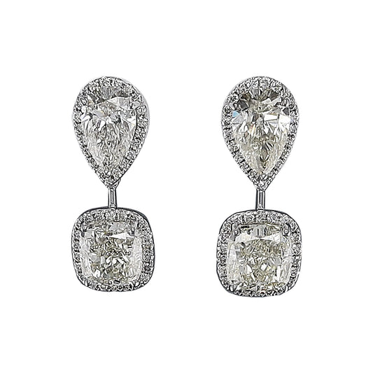 One of a kind matching earring with Fancy Yellow Pear-Shaped Diamond Drop Earrings in White Gold