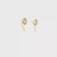 Yellow Gold Stud Earrings with 4Ct of Oval light fancy color Diamonds