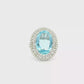 18kt White Gold Cocktail Ring with Oval Aquamarine