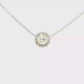 14kt White Gold Round Brilliant Diamond Halo Necklace