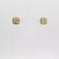 Gold Stud Earrings with 4CT total weight Cushion Cut Fancy Yellow Diamonds