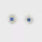 18kt White Gold Stud Earrings with Royal Blue Tanzanite