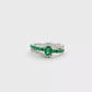 18kt White Gold Ring with Oval Cabochon Emerald
