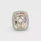 Cushion-Cut Morganite Cocktail Ring in 18kt White Gold