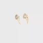 Yellow Gold Stud Earrings with 4Ct of Oval light fancy color Diamonds