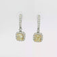 White Gold Dangle Earrings with Cushion-Cut Fancy Yellow Diamonds