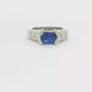 Platinum Ring with Royal Blue Sapphire