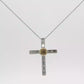 White Gold Diamond Cross Pendant Necklace with  0.76 Fancy intense Yellow Diamond