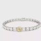 14 White Gold Tennis Bracelet with 1.71 Fancy Intense Yellow Cushion Cut Diamond