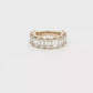 One of a kind Yellow Gold Semi Eternity Ring with Emerald Cut Diamonds