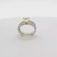 one of a kind 18K White Gold Ring and band with 1.51 Radiant VVS2 Fancy Yellow Diamond and 13 stones ( 1.49CT )