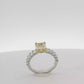amazing one of a kind 2.12 Fancy B Yellow, VVS1,  Radiant Cut Diamond Ring with white EM side stones in 18K White Gold