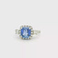 14kt White Gold Ring with Cornflower Blue Sapphire