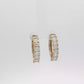 14K Yellow gold hoops with 6.87 CT Emerald Cut Diamonds