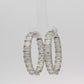18K White Gold Hoop Earrings with 18.97 Ct of Emerald-Cut Diamonds
