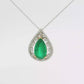 18kt White Gold Necklace with Pear-Shaped Emerald Charm