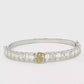 14 White Gold Tennis Bracelet with 1.71 Fancy Intense Yellow Cushion Cut Diamond